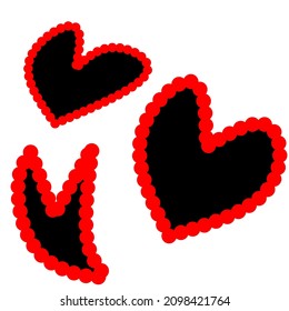 Collection of heart vector icons. Romantic symbol of Valentine's day.and who broke up