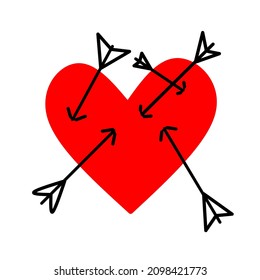 Collection of heart vector icons. Romantic symbol of Valentine's day.and who broke up