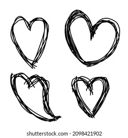 Collection of heart vector icons. Romantic symbol of Valentine's day.and who broke up