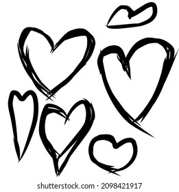 Collection of heart vector icons. Romantic symbol of Valentine's day.and who broke up