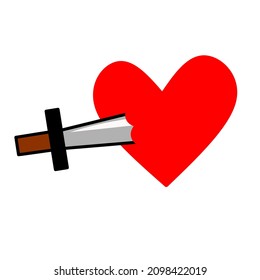 Collection of heart vector icons. Romantic symbol of Valentine's day.and who broke up