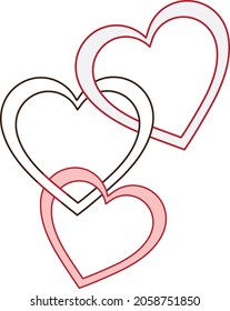 
Colección de ilustraciones de vectores cardíacos,
tres estrellas apiladas, icono, símbolo, amor, valentina. fondo blanco