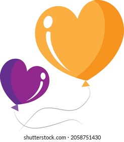 
Colección de ilustraciones de vectores cardíacos,
dos globos, icono, símbolo, amor, valentina. fondo blanco