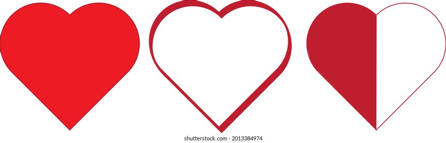 Collection of heart vectors, Love symbol icon set