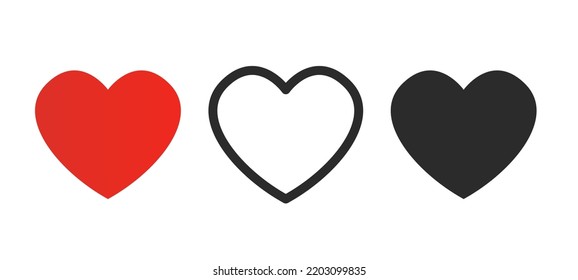 Collection of hearts on a white background. Vector illustration