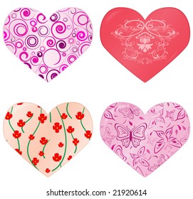 Collection of hearts. Vector illustration