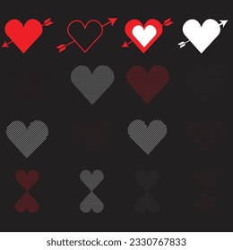 Collection of hearts (vector illustration)