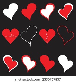 Colección de corazones (ilustración vectorial)