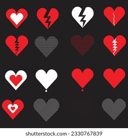 Colección de corazones (ilustración vectorial)