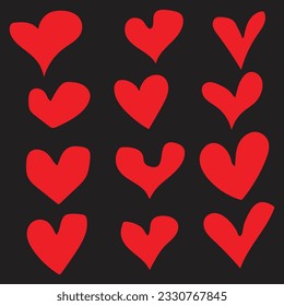 Colección de corazones (ilustración vectorial)