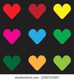 Collection of hearts (vector illustration)