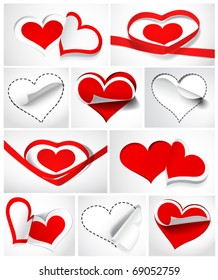 Collection of hearts. Vector illustration