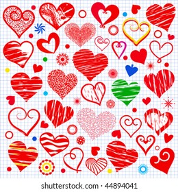 Collection hearts for wishes