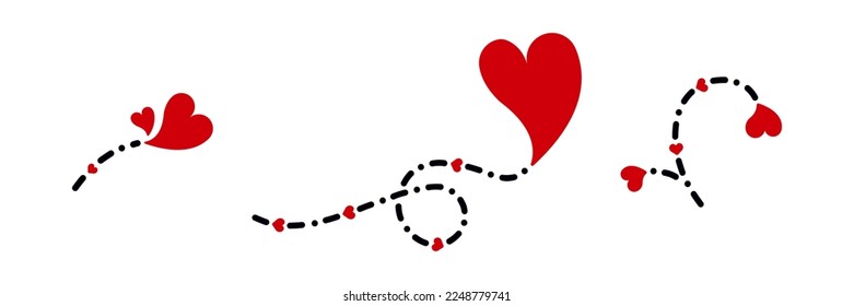 A collection of heart-shaped vector silhouettes for Valentine's Day, anniversaries, weddings, celebrations, and website decor are isolated on a white background.