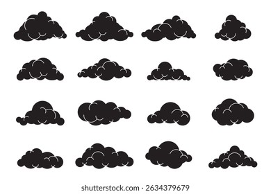 Collection d'icônes de nuages sombres lourds pour les thèmes de météo orageuse et de climat.
