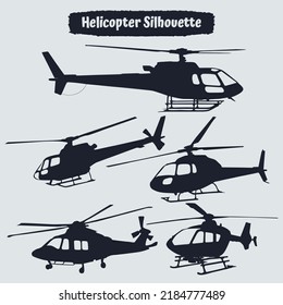 Collection of Helicopter silhouettes in different positions