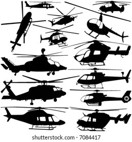 collection of helicopter vector