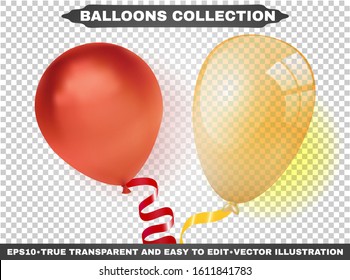 Collection Of Helium Colorful Glossy Balloons Background. Group Of Realistic Flying Ballons For Design And Business, Celebration Party, Anniversary, Birthday Decorations. EPS10. Vector Illustration.