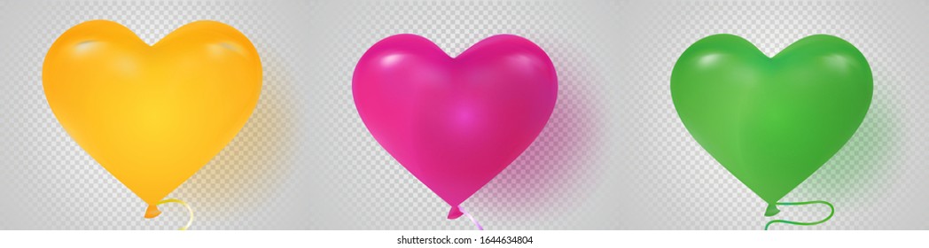Collection Of Helium Colorful Glossy Balloons Background. Group Of Realistic Flying Ballons For Design And Business, Celebration Party, Anniversary, Birthday Decorations. EPS10. Vector Illustration.