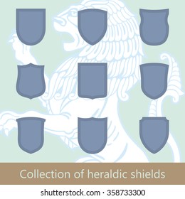 collection of heraldic shields nine vector shapes for blazon