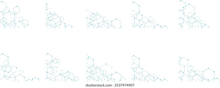 Vetor de canto da tecnologia Hexagon da coleção