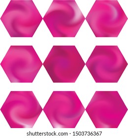 Collection of hexagonal smooth backgrounds. Original, modern simple style. Trendy soft color shapes. Pink elegant and easy editable colorful fluid covers for your creative projects.
