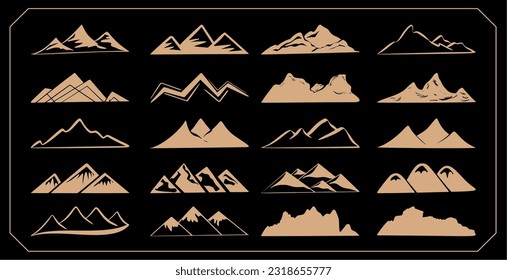 collection of high mountain terrain landscape for wildlife adventure vector