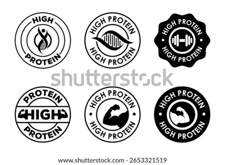 Collection of High Protein Label Designs for Packaging and Marketing Purposes