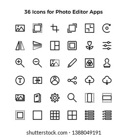 A collection of high quality photo editor icons