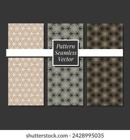 Collection of High Quality Seamless Patterns, with images of traditional Indonesian motifs and brown colors