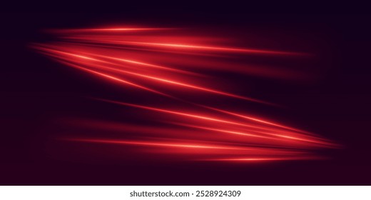 Coleção de linhas de movimento de alta velocidade. O movimento dinâmico traça com reflexos e efeitos de luz.