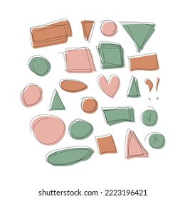 Colección de círculos de resaltado. Marcos dibujados a mano. Colección de bordes de mano libre.