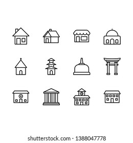 A collection of high-quality building icons