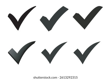Collection of High-Quality Checkmark Icons Perfect for Web and Graphic Design Projects, checkmark Silhouette icon vector Design	
