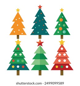 Is a collection of high-quality graphic design files featuring various Christmas tree icons.