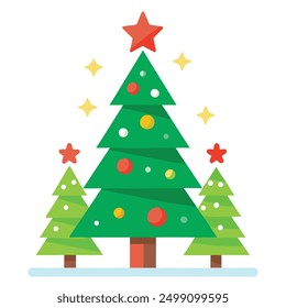 Es una colección de archivos de Diseño gráfico de alta calidad con varios íconos de árboles de Navidad.