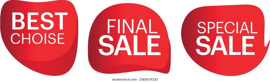 A collection of high-quality vector sales tags designed for promotional use. These tags include various styles such as discount labels, price tags, clearance sale tags, and special offer stickers. Per