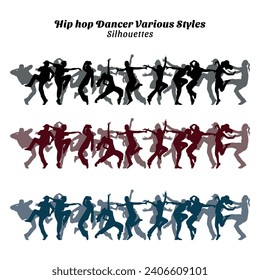 Collection of Hip hop Dancer silhouettes of Various Styles
