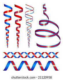 Collection of holiday ribbon. Vector illustration