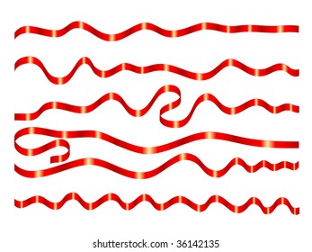 Collection of holiday ribbons. Vector illustration
