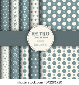 Collection of Holiday seamless patterns with polka dot and jumbo polka dot. Perfect for wallpapers, pattern fills, web backgrounds, birthday and wedding cards