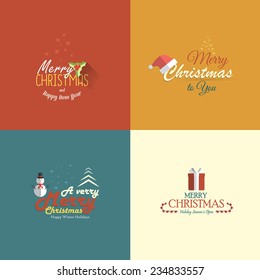 Collection of Holidays cards.Flat design. Vector