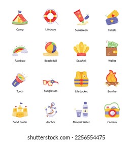 Collection of Holidays Flat Icons 

