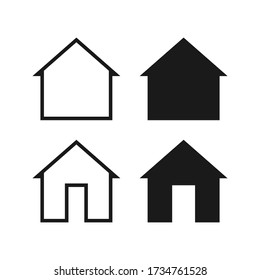 Collection of home icon - symbol of house vector flat syle color editable