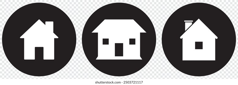 Home-Symbole der Kollektion. Haussymbol. Satz von Immobilien-Objekte und Häuser schwarze Symbole einzeln auf weißem Hintergrund. Vektorgrafik.Eps10.