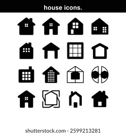 Collection home icons. House symbol. Set of real 