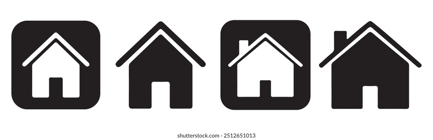 Ícones da página inicial da Coleção. Conjunto de ícones da Web. Design de Símbolo de Ilustração