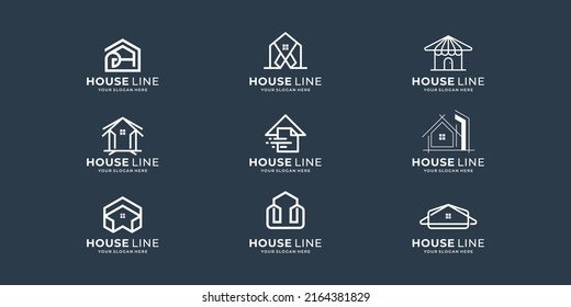 collection home line logo template. creative concept home line art style logo inspiration