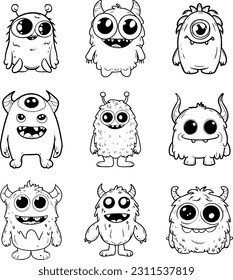 A collection of homemade monster character