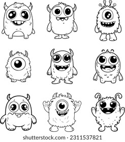 A collection of homemade monster character